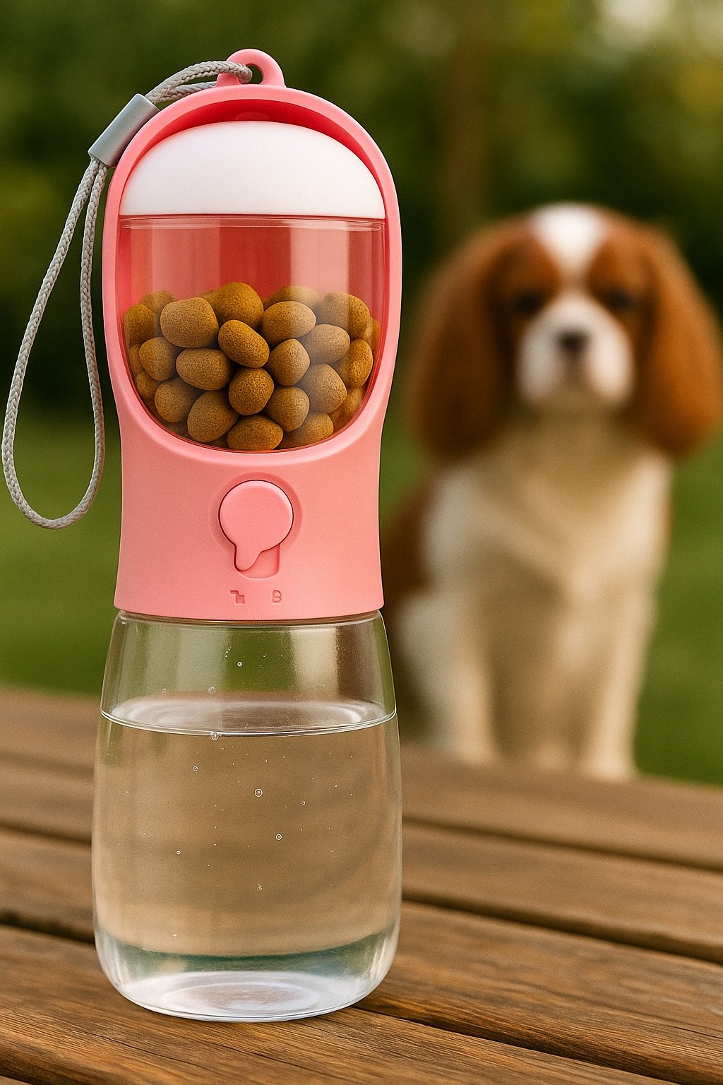 Bouteille d’eau pour chien Jophek 3-en-1 avec croquettes